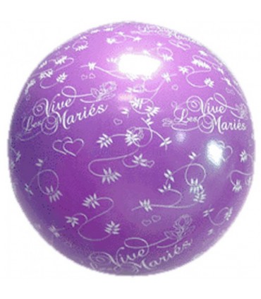 Ballon Géant Vive les Mariés 1m Fuchsia